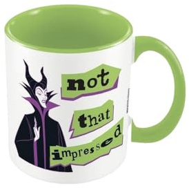 Maleficent Zweifarbige Tasse mit Aufschrift Not That Impressed Inside, Weiß/Grün/Schwarz, Einheitsgröße