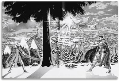 ZHAOART Anime-Berserk-Poster, Schwarz-Weiß-Poster für Zimmer, ästhetisch, dekoratives Gemälde, Leinwand, Wandkunst, Wohnheim, Bürodekoration, Geschenk, 30 x 45 cm, ungerahmter Stil
