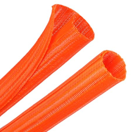 YOUBO 10ft PET Braided Cable Sleeve 1/8 inch(3mm) Wire Protector Cable wrap Wire Covers for Cords Cable Sleeves Cord Management Cable Management Sleeve(Orange)