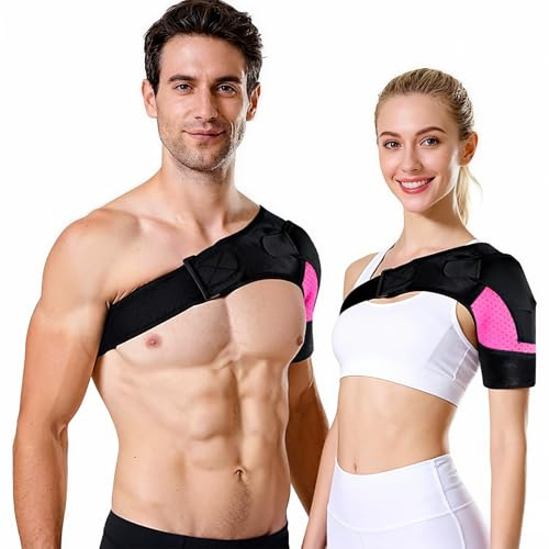 Blomise Verstellbar Schulterbandage aus Atmungsaktivem Neopren für Stabilität und Entlastung für Herren und Frauen, Schulterstütze Sanfte Unterstützung für Links Rechts, Alltag, Sport