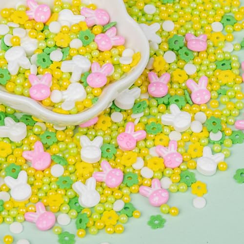 Twisweet Easter Sprinkles 130g, Edible Pastel Bunny Mix for Cake Decorating | Pastel pearl sprinkles & flower shapes for cake decorations, cake toppers, cupcakes, cookies, baby showers & garden parties