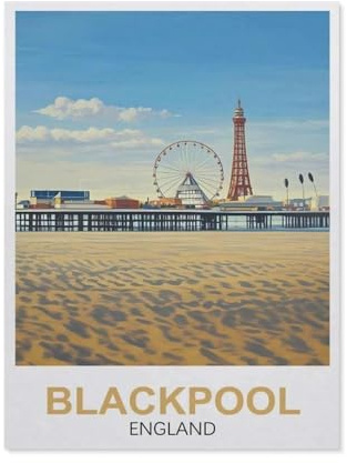 Jigsaw Puzzle 1000 Pieces for Adults，Blackpool England，Teens Boys Girls Puzzles Premium Quality Fun Family Challenging Puzzles for Birthday（26x38cm）-FB30