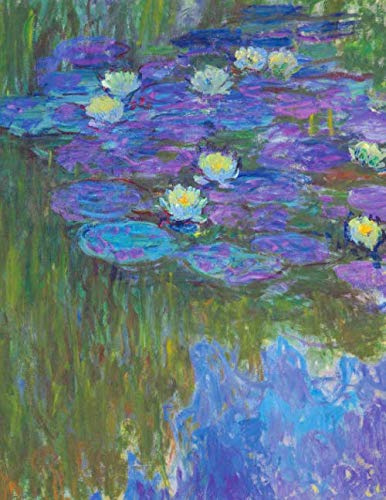 Monet LARGE Notebook #1: Cool Artist Gifts - Nympheas en Fleur Claude Monet Notebook College Ruled to Write in 8.5x11 LARGE 100 Lined Pages