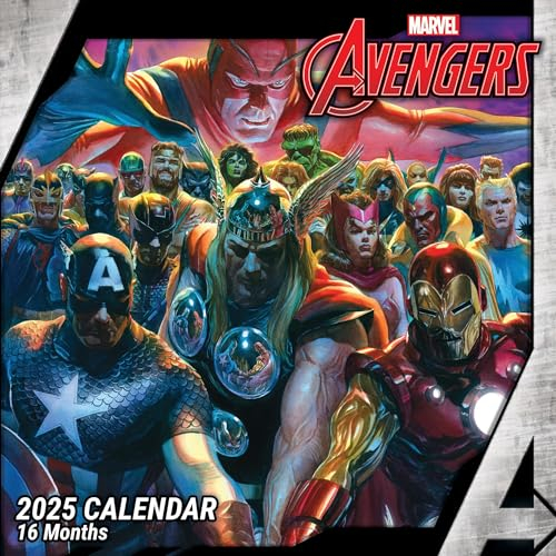 Pyramid – Avengers 2025 Broschürenkalender, 30x30cm, Monatskalender für Avengers- und Marvel-Fans, nachhaltig nur mit Papierumschlag