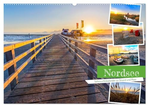 Nordsee - Sehnsuchtskalender zu Strand und Meer (Wandkalender 2026 DIN A2 quer), CALVENDO Monatskalender: Romantische Farbspiele der Natur (CALVENDO Natur)