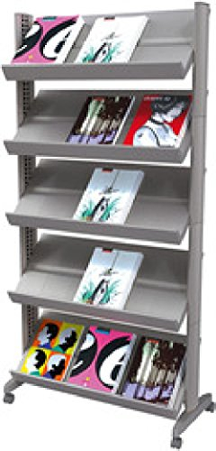 Prospektständer Mobile 165x85,5x38,5 alufarben, mit Metallinnstruktur
