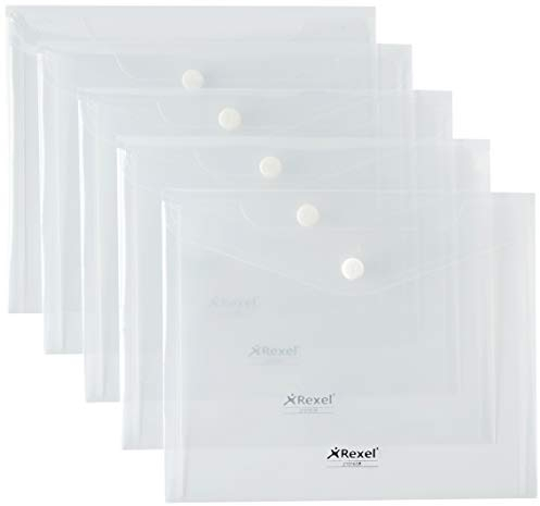 Rexel 2101658 Dokumententaschen Ice ( A5 quer klar) 5 Stück transparent klar
