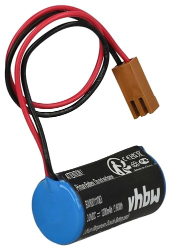 vhbw Pile Compatible avec Panasonic FP2-C2 Programmable Controller, FP2-C2P Programmable Controller Robot Industriel (1200mAh, 3V, Li-MnO2)
