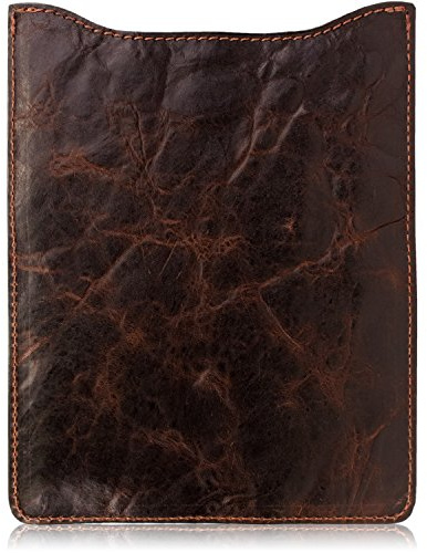 Western Cowboy Chocolate Brown Distressed Leather iPad, Galaxy, & Kindle Fire Tablet Sleeve ( Large )