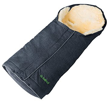 Fellhof 108709 Lammfell Fußsack Sölden, größenverstellbar, anthrazit-melange