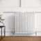ELEGANT 600 x 599 mm Traditional Triple Column Horizontal Cast Iron Style Radiators with White…