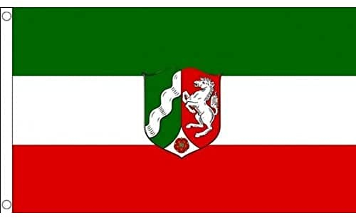 AZ FLAG - Flagge Nordrhein-Westfalen - 90x60 cm - Nordrhein-Westfalen Fahne 100% Polyester mit Messing-Ösen - 50g