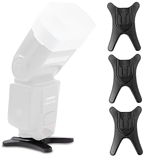 ECENCE 3X Blitzstandfuss mit integriertem 1/4 Zoll Stati Universal für Standard ISO Blitzschuh z.B. kompatibel mit Nikon Canon Olympus Panasonic Pentax Sigma Metz Nissin Yongnuo