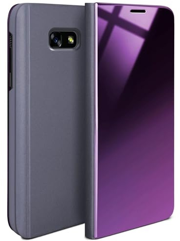 moex Void Case für Samsung Galaxy A5 (2017) Hülle in Hochglanz Optik, Clear View Cover Spiegelhülle, Flip Case 360 Grad Schutzhülle mit Spiegel, Rundumschutz Handyhülle, Blau