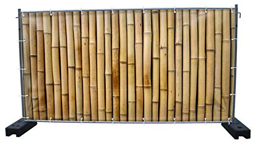 340 x 173 cm | Bambus B1 Bauzaunbanner, Sichtschutz, Werbebanner, Festival Banner