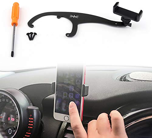 Areyourshop 360°Rotatif Voiture Téléphone Mount Berceau Titulaire, Support Téléphone Mini Cooper R56 R55,Style Rétro Solide Et Durable Smartphone Telephone Mini Cooper Noir Et Blanc