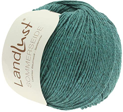 LANA GROSSA Landlust Sommerseide | Feines & leichtes Baumwoll-Seidengarn | Handstrickgarn aus 50% Seide & 50% Baumwolle | 50g Wolle zum Stricken & Häkeln | 170m Garn FB 4