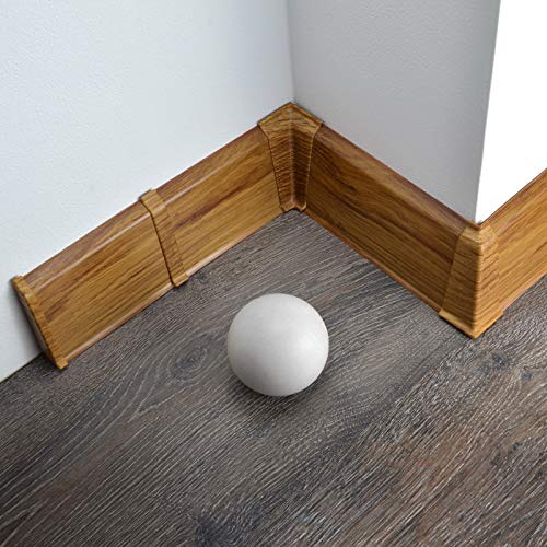 [DQ-PP] 40 Meter Sockelleisten 70mm PVC Eiche exclusive Laminatleisten Fussleisten aus Kunststoff PVC Laminat Dekore Fußleisten