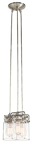 Licht-Erlebnisse Außergewöhnliche Hängeleuchte ARCO Klar Nickel Industrie Design 3-flammig verstellbare Esstisch Lampe