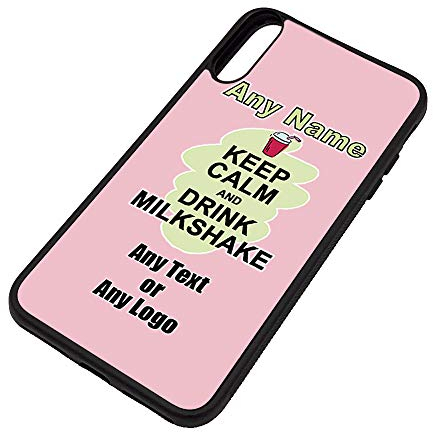Personalisierbares Geschenk – Keep Calm Drink Milkshake Schutzhülle für iPhone Xs / Xs Max / XR (Lebensmittel-Design), Thermoplastisches Polyurethan, rose, iPhone Xs Max