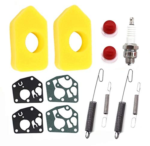 AISEN 2 Staz Luftfilter mit Vergaser Membran Reglerfeder Feder für Briggs & Stratton Quattro 450 500 550 Series 698369 Classic Sprint 795083 694394 692211 691859