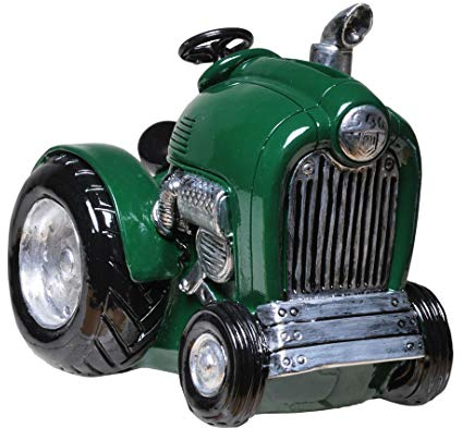 UDO Schmidt 89152 Spardose Traktor grün 12 cm Deko Sparschwein Figur Bauernhof