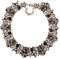 YAZILIND Retro Elegant Exquisit Charm Kragen Schmuck Vintage Colourized Glass Crystal Cluster Chunky Statement Halskette für Frauen Schwarz + Weiß