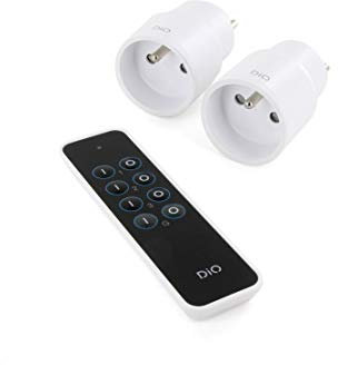 DiO Connected HOme Set de 2 prises On/Off avec télécommande DiO - 2300W - Blanc