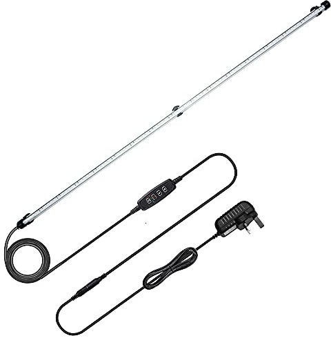 VARMHUS LED Aquarium Lighting, White and Blue Color Changing Submersible Fish Tank Light with Small Simple Timer for Sunrise and Sunset (Blue+White 112cm)
