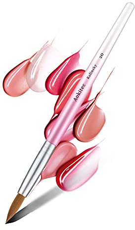 Aokitec Acrylic Nail Brush for Acrylic Powder, 20# Nail Brush for Acrylic Application, 100% Oval Kolinsky Sable Nail Brush, Nail Art Painting Tool