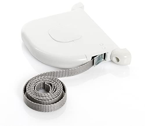 Enrouleur Sangle Pivotant Blanc pour Volet Roulant - Boîtier Compact avec Sangle Gris Clair 5m - Installation Facile, Design Moderne, Faible Encombrement
