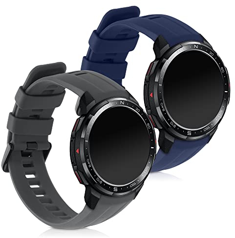kwmobile 2X Sportarmband kompatibel mit Honor Watch GS Pro Armband - Fitnesstracker Band Set aus TPU Silikon