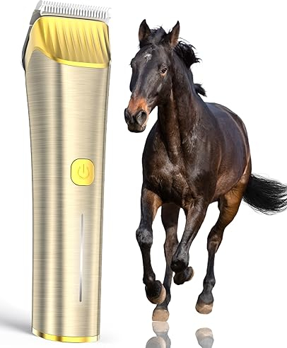 oneisall Tondeuse à cheval, kit de toilettage sans fil à faible bruit pour chevaux à poils longs épais et emmêlés