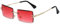 YUELUQU Retro Rahmenlose Sonnenbrille für Damen Herren Mode Retro Rechteck Brille Quadratische durchsichtige Sonnenbrille (A-Gold/rot)