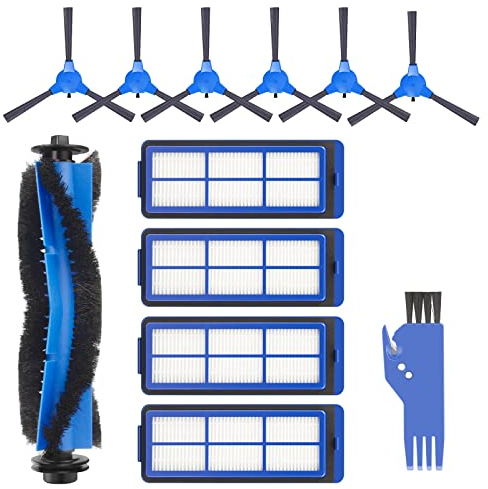 ARyee 12PCS Ersatzteile Zubehör für Eufy RoboVac 11S Max,RoboVac 15C Max, RoboVac 30C Max, Eufy G10 G30 Hybrid, beinhaltet 4 Filter, 6 Seitenbürsten, 1 Rollbürste, 1 Reinigungsbürste