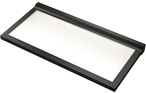 L&S LED Wandregal Tablarleuchte Papershelf 450mm mit Alurahmen beleuchtet Milchglas 4000K neutralweiß mit Schalter 230V, schwarz