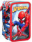 Clondo Federmäppchen Kinder, für Spiderman Fan, Mäppchen, 3 Organisierte Fächer, Federtasche Junge Gefüllt, Schulmäppchen, 45 Teilen für die Schule, Klebestift