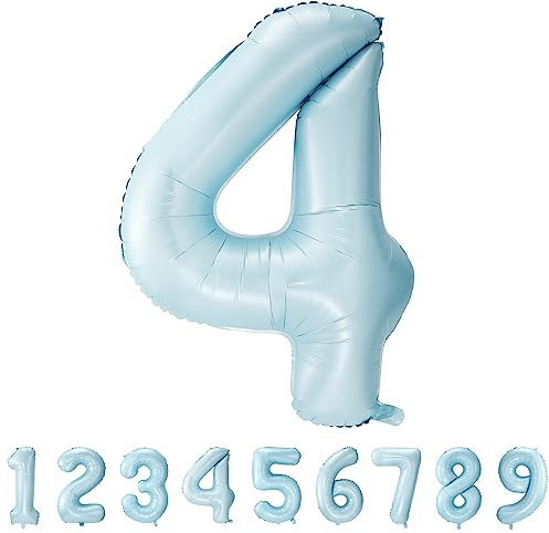 Geburtstag zahlen luftballon 4 jahre Folienballon Kindergeburtstag Deko blau-Mädchen Junge Geburtstag 4 jahr 40 - 101cm Folienballon 4 jahre Geburtstags deko-fliegt mit Helium