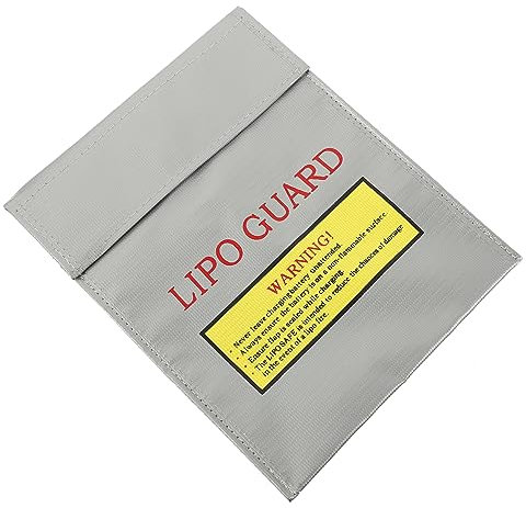 ibasenice Battery Fireproof Bag Silver 18x23cm Safety Bag Battery Safety Charge Sack Li-po Storage Pouch