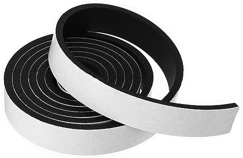 PATIKIL Intempéries Décapage pour Portes, 1 Rouleau 25x5mm Mousse Joint Ruban Adhésif Isolant Bande pour Porte Fenêtre Air Conditionnement, Noir(6.56 ft Longueur)
