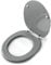 WINSOME Grey Wooden Toilet Seat - 18'' (45cm) Oval - Hygienic MDF Wood with Tongue and Groove Design - Easy Fit with Hinges & Fixtures