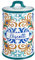 Baroni Home Keksdose aus Keramik mit luftdichtem Deckel, bunt, strapazierfähig, Linie Capri, 13 x 13 x 20 cm