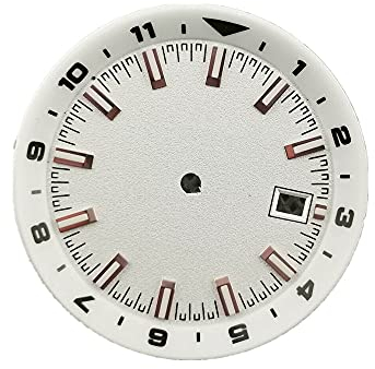 ZEZEFUFU 36,5 mm Stahl C3 grün leuchtendes Zifferblatt automatisches Uhrwerk Zubehör für Seiko NH35 NH35A, weiß