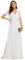 Ever-Pretty Women's V-Neck Ruffle Sleeves Ruched Bust Chiffon Floor Length White Bridesmaid Dress White 10UK