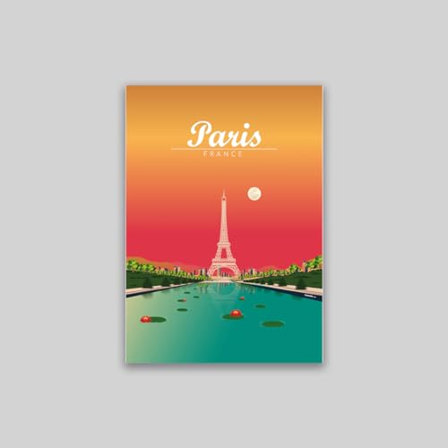 Paris France sunset poster 30 x 40 cm Full design