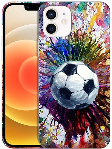 GlamCase iPhone 12 Mini Case - Vintage Color Football (Soccer) Design Printed Slim Fit Cute Plastic Hard Snap On Protective Designer Back Case/Cover for iPhone 12 Mini. Multicolor