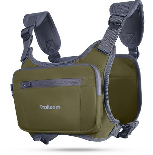 Trailoom Lauf-Brusttasche, Handyhalterung, wasserabweisend, kein Hüpfen, reflektierende Weste, versteckte Tasche, Trainingstasche für Läufer, Radfahren, EDC-Tasche, Jogging-Tragetasche, Herren und