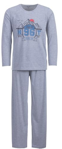 Henry Terre Herren Pyjama 2 teiliges Set Colorado 96 Langarm Schlafanzug Baumwolle