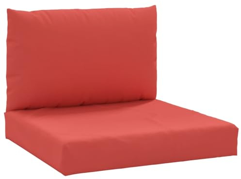 vidaXL Cojines para Palets 2 uds, Almohadas de Asiento Respaldo, Almohadillas de Silla Sofá, Decoraciones para Jardín, Tela Oxford Rojo