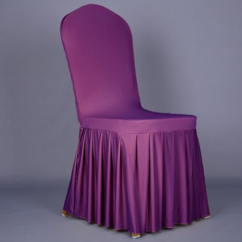 SPORTARC Copertura per sedia da banchetto viola scuro, copertura per sedia in tessuto Oxford, in spandex elasticizzato, per uso alberghiero (viola)
